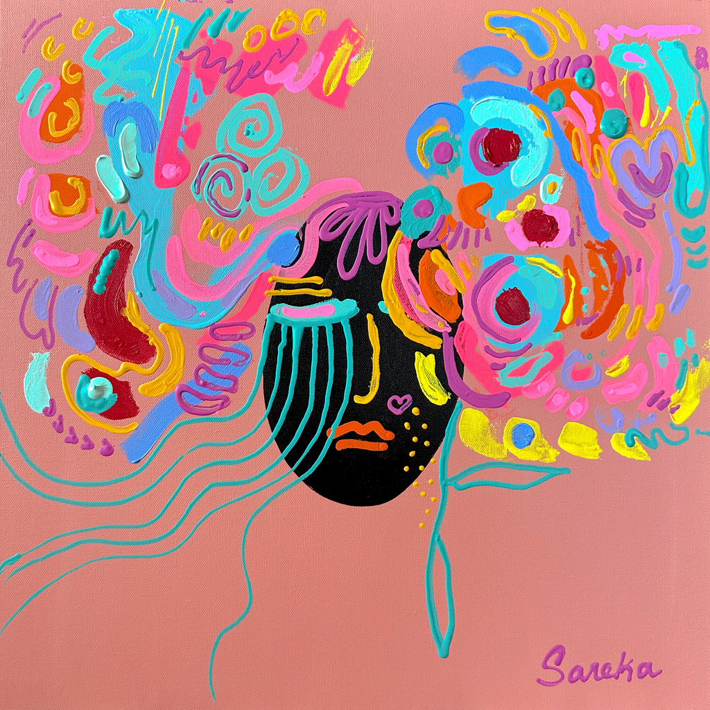 Perfectly Unique 5 of 27  "Kai" 20x20" Original Painting on Canvas