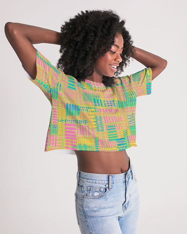 Positive Vibes Women's Lounge Cropped Tee
