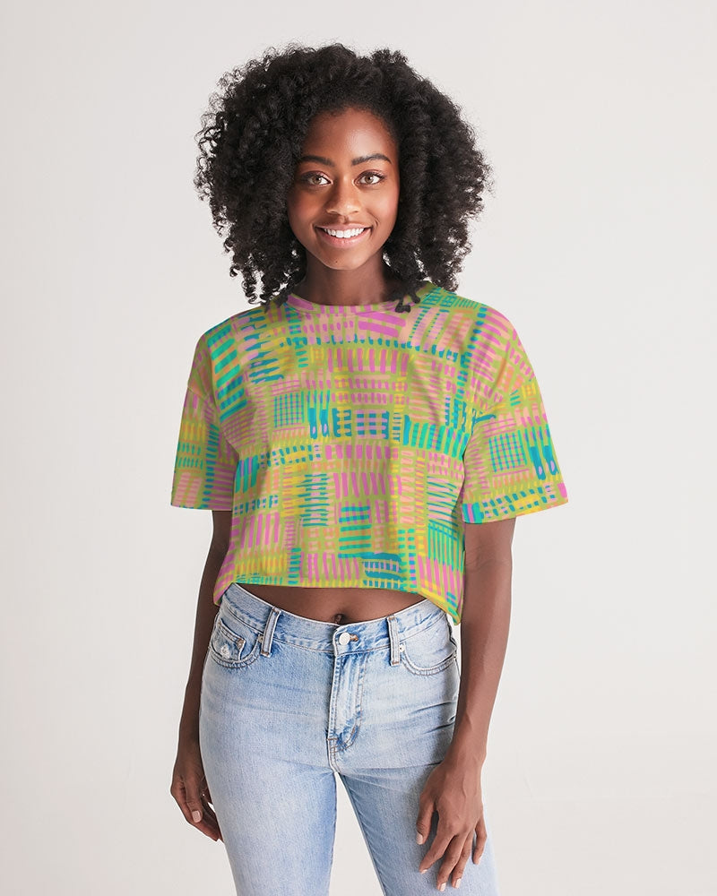 Positive Vibes Women's Lounge Cropped Tee