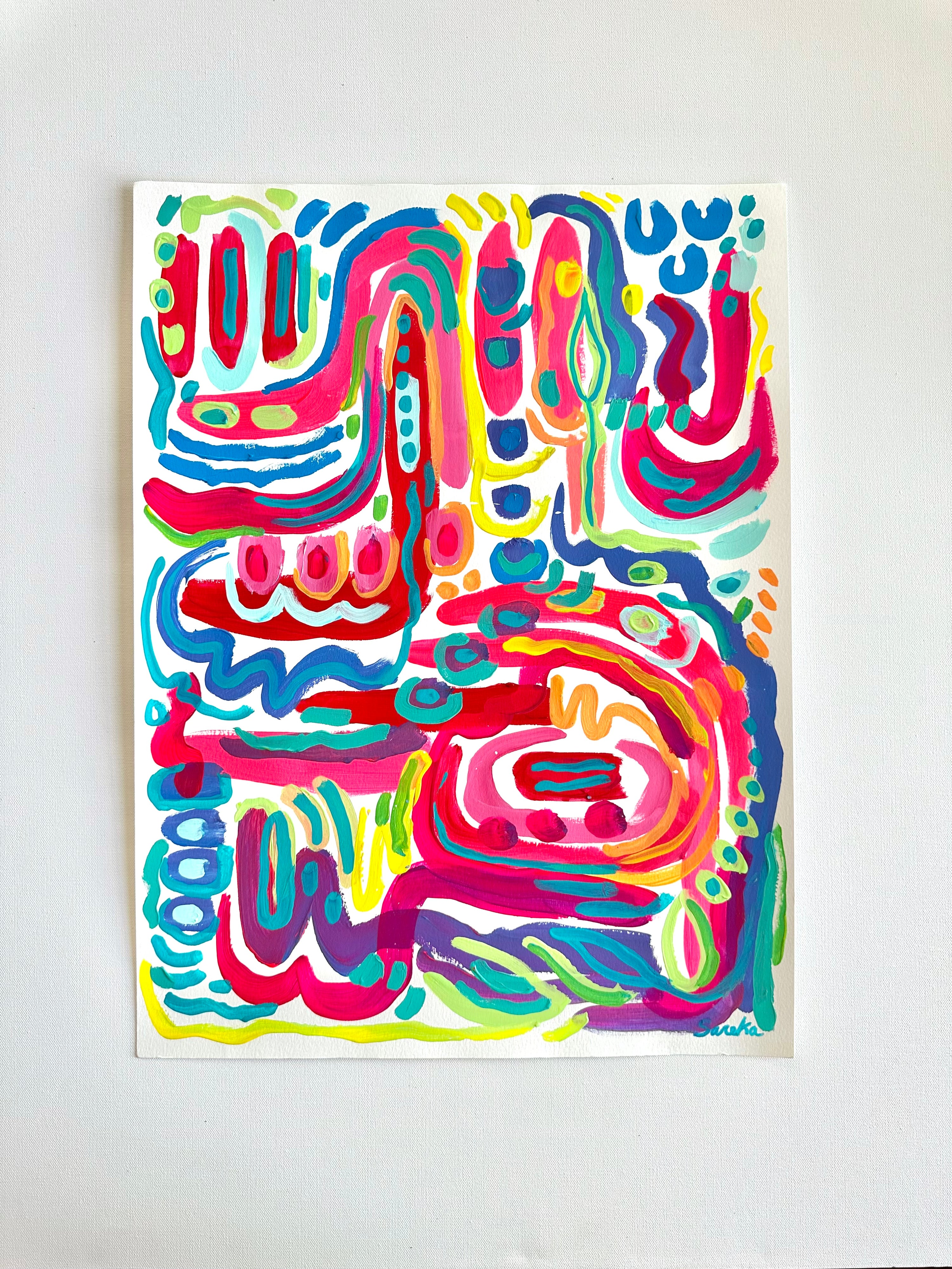 "Around The Way" 18x24" Original Painting on Paper