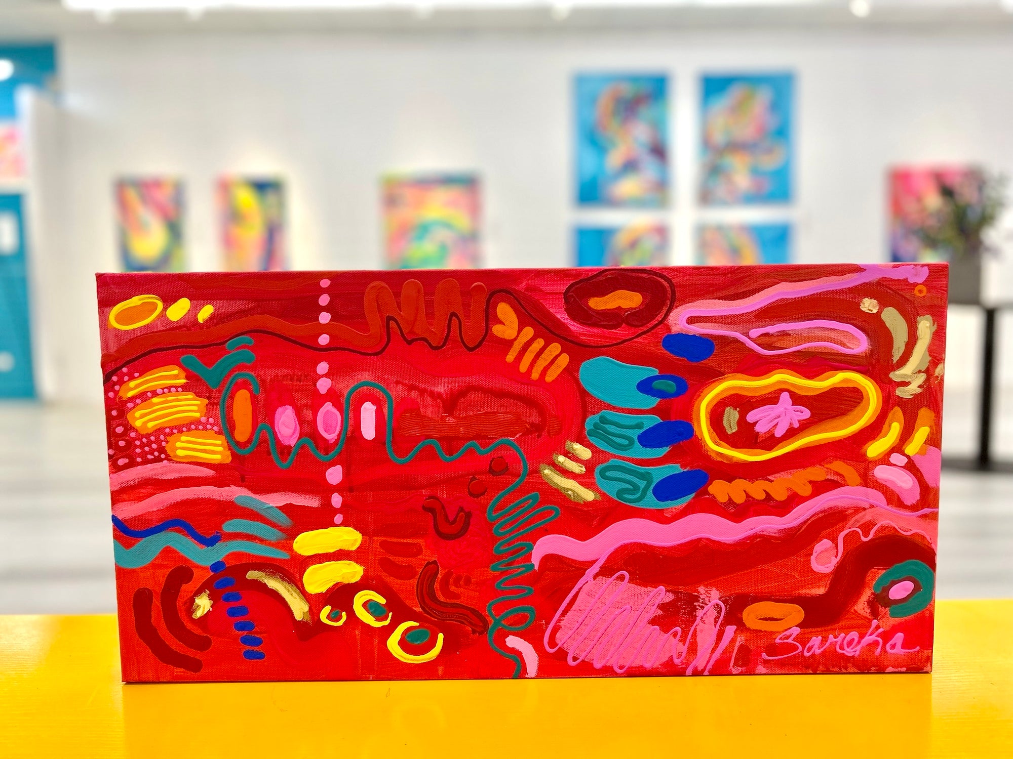 “Firecracker” 12 x 24” Original Painting on Canvas