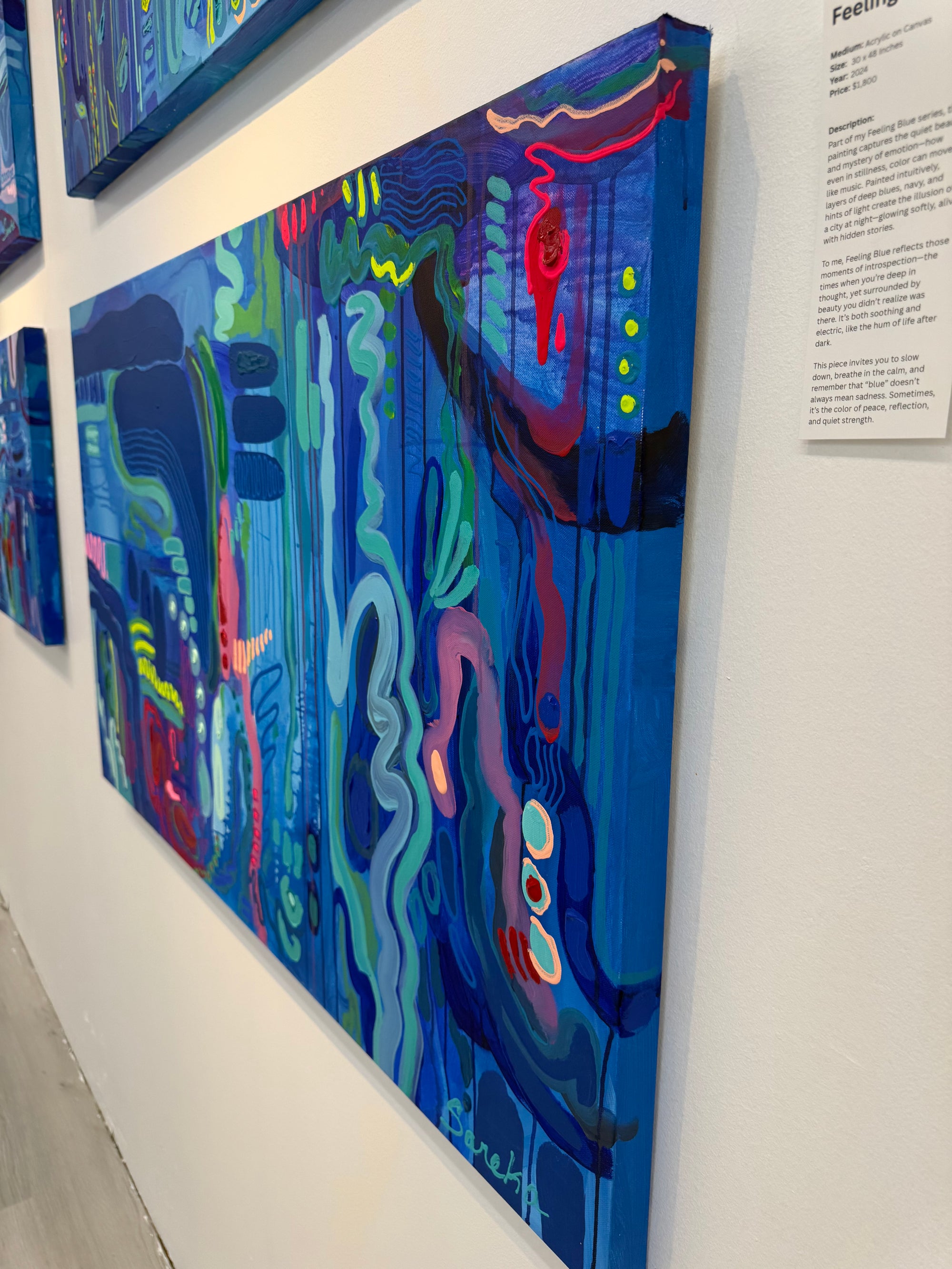 “Feeling Blue" 30 x 48” Original Painting on Canvas