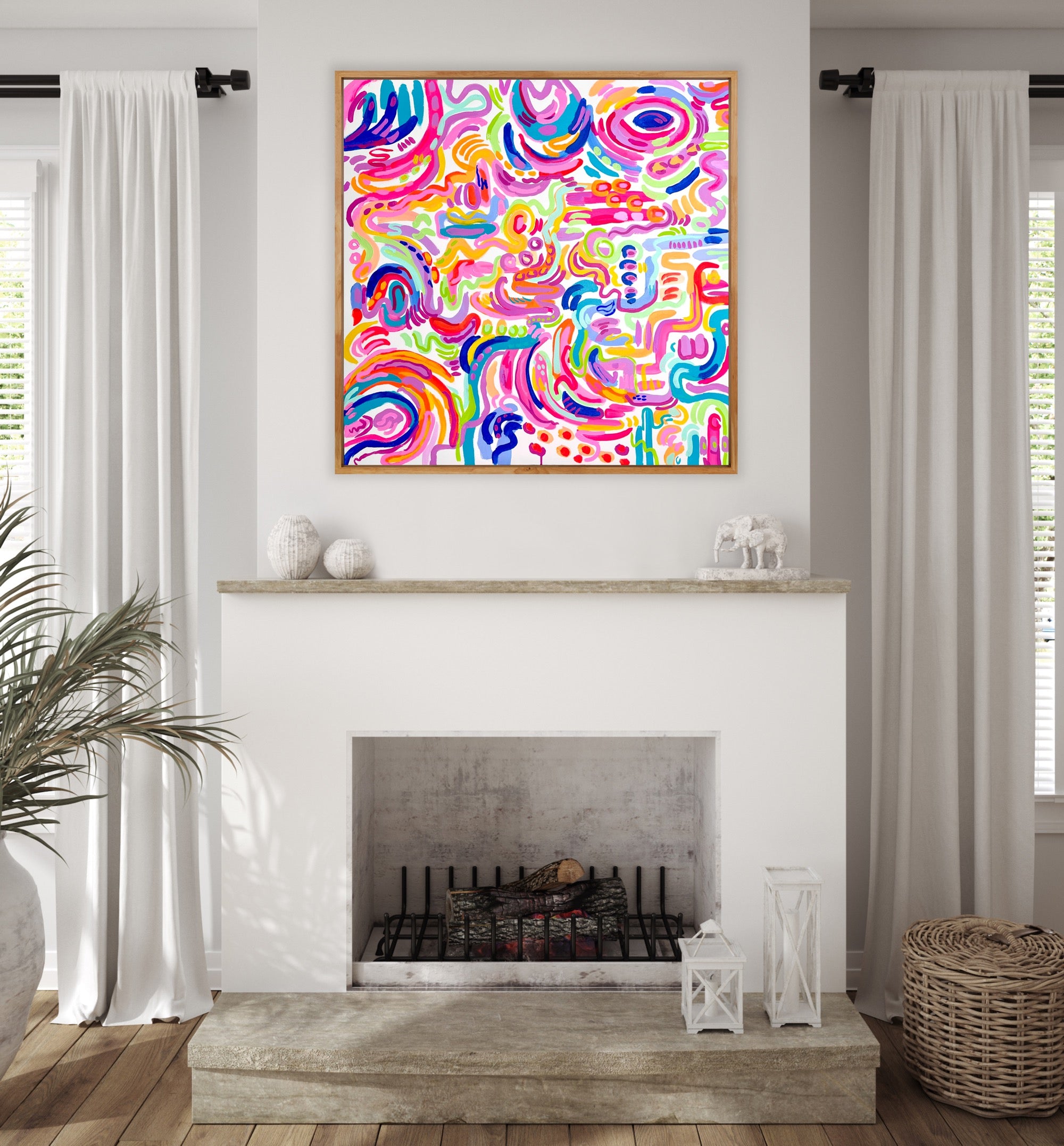 “New Beginnings" - 38 x 38" Original Painting on Canvas