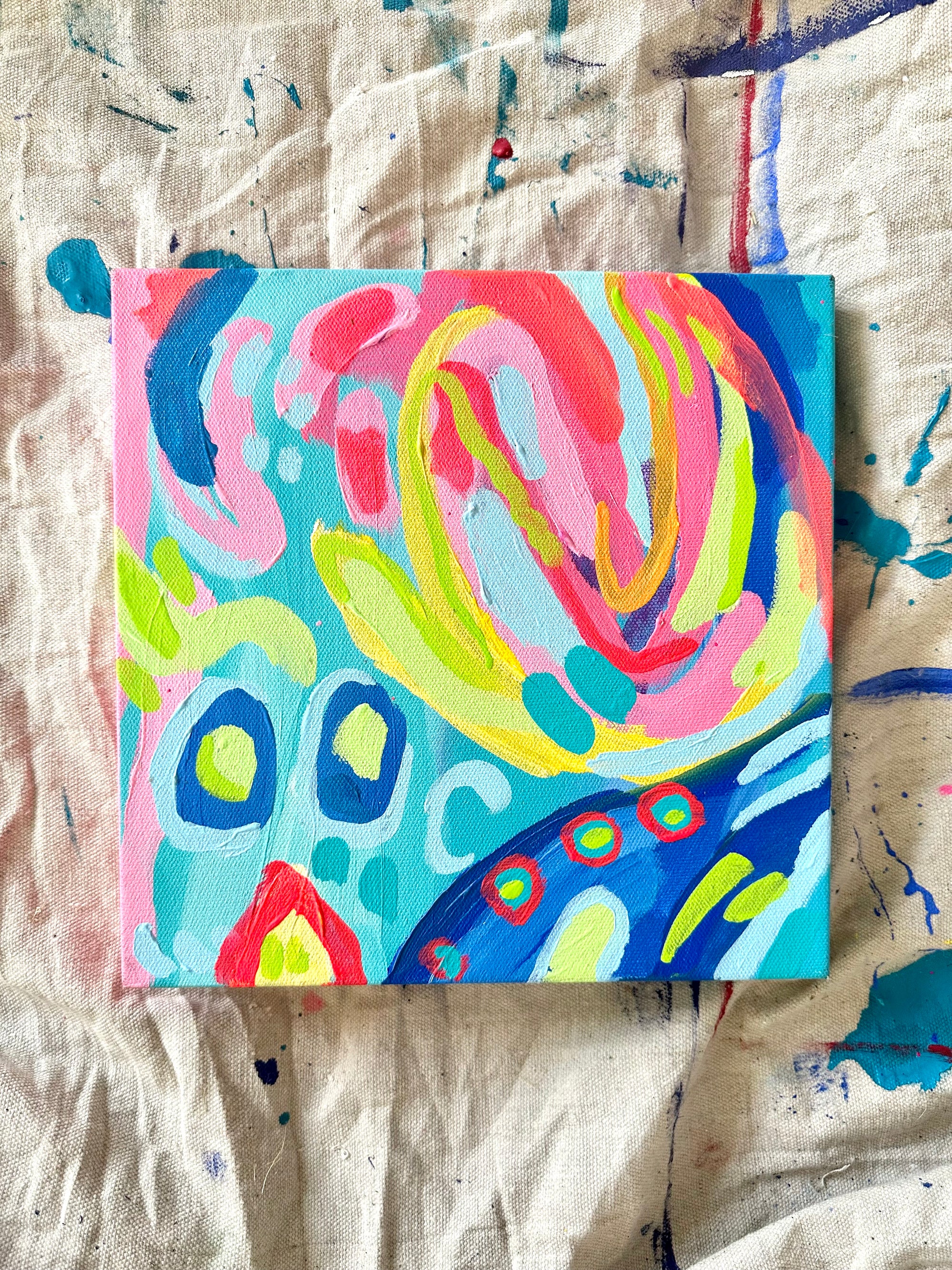 “Head in the Clouds” 10 x 10” Original Painting on Canvas