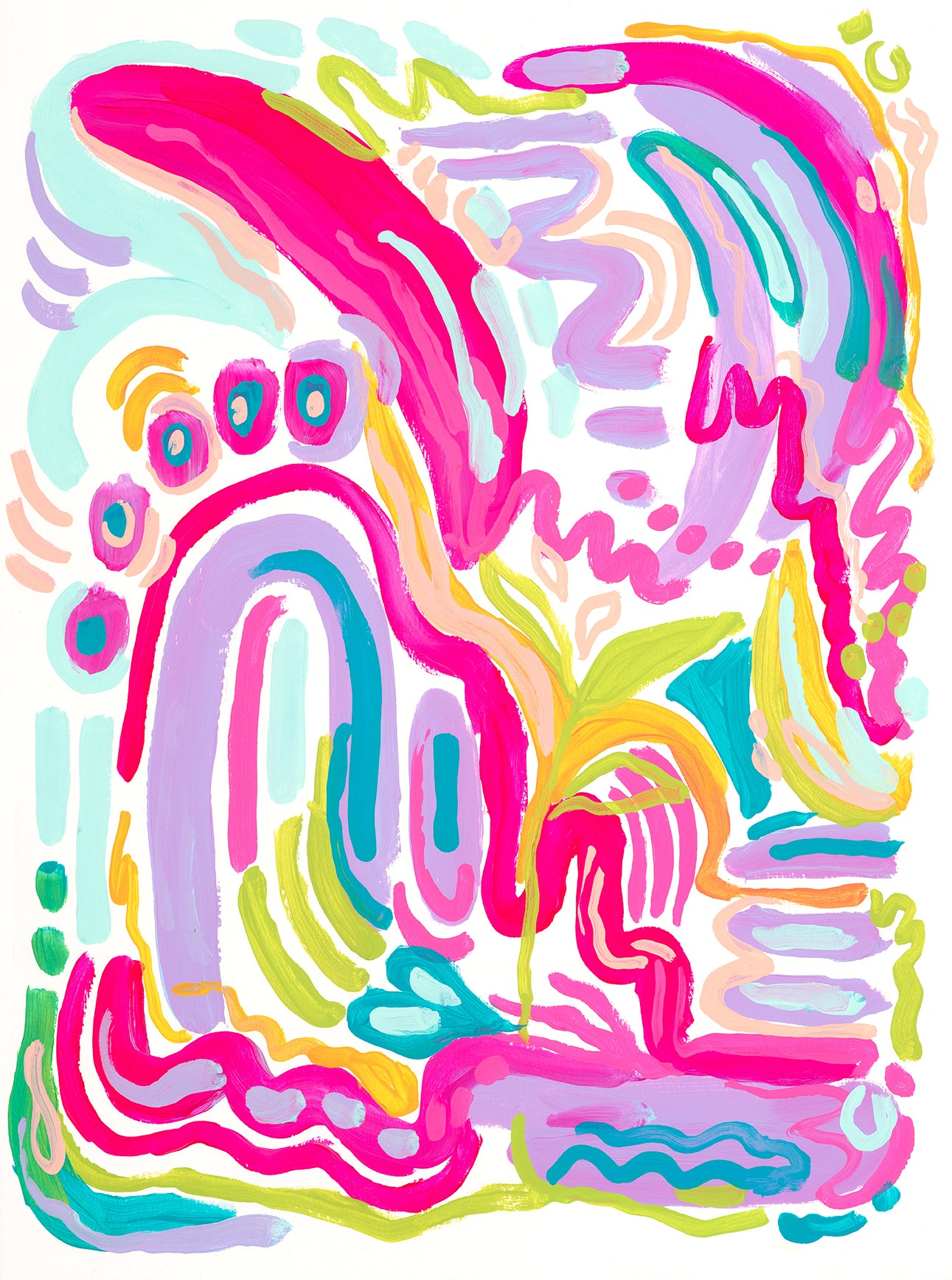 "Hello" 18x24" Original Painting on Paper