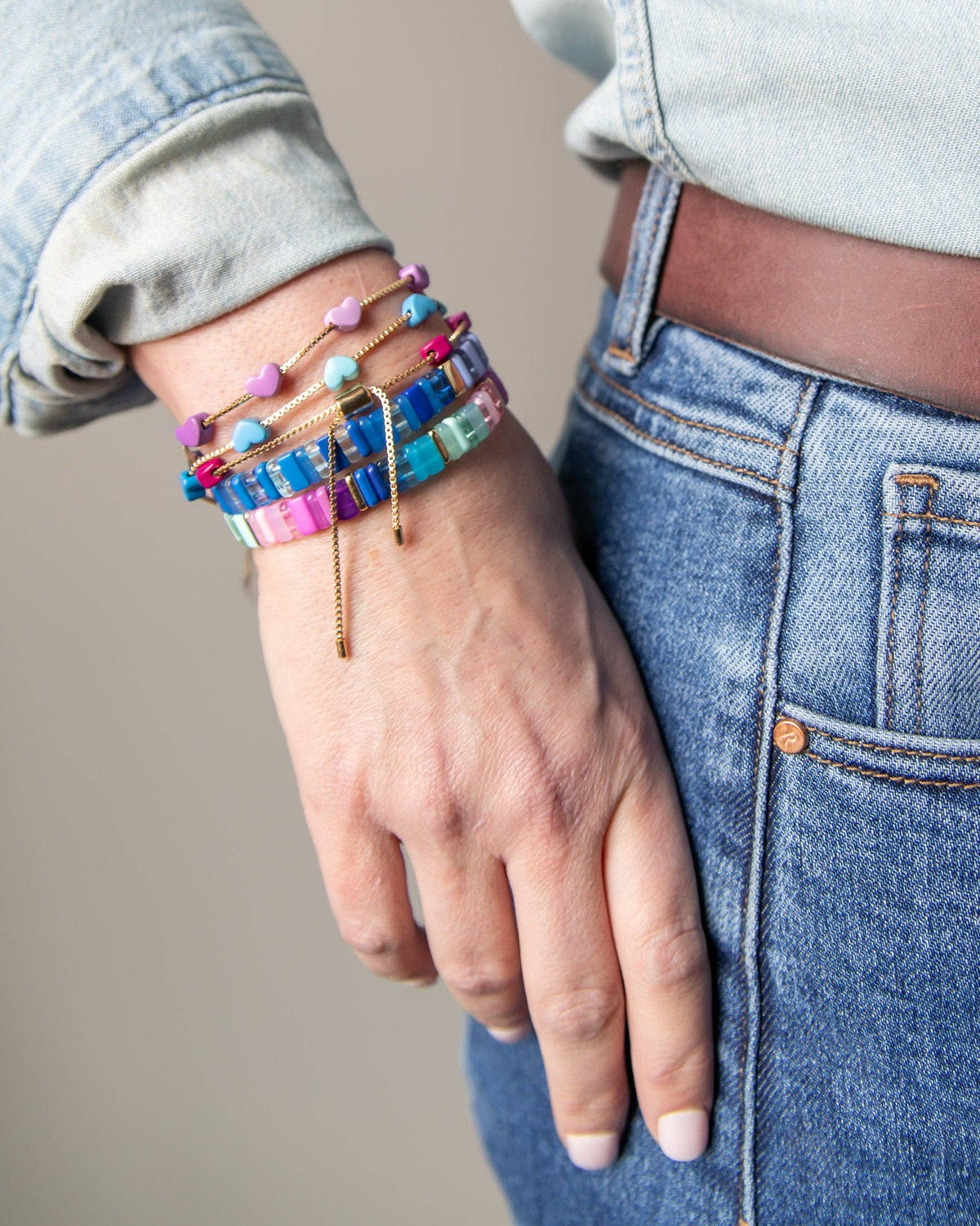 Lavender Haze Resin Tile Bracelet