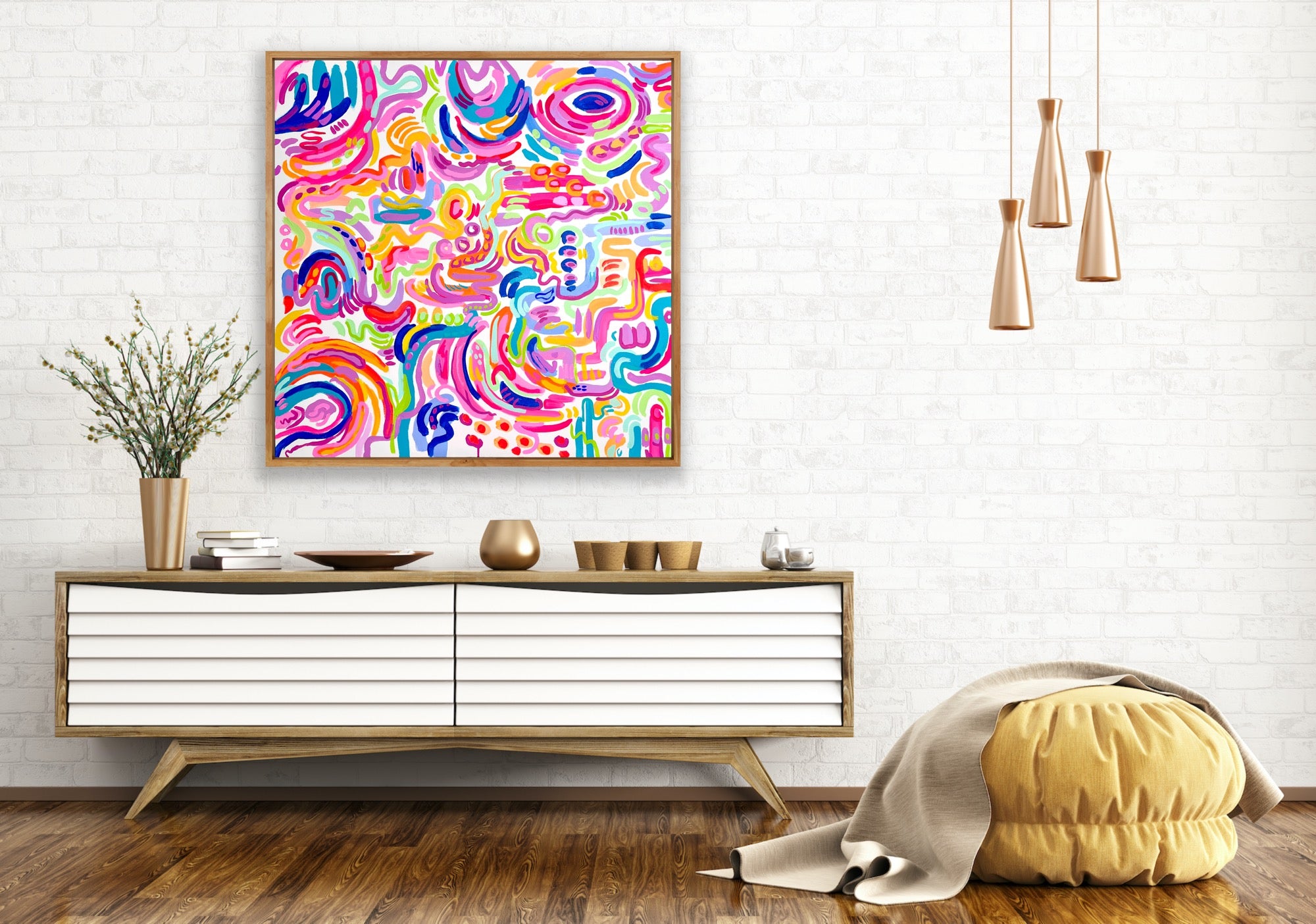 “New Beginnings" - 38 x 38" Original Painting on Canvas
