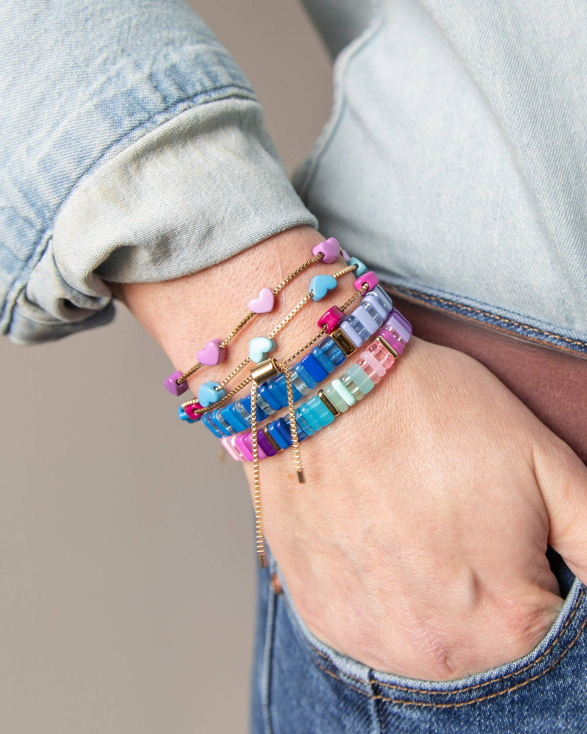Lavender Haze Resin Tile Bracelet
