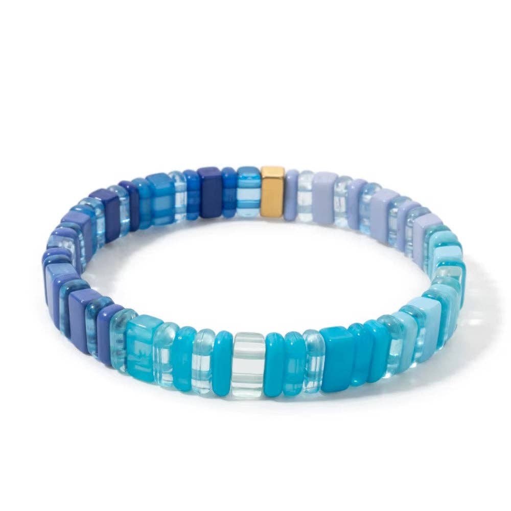 Daylight Blue Resin Tile Bracelet