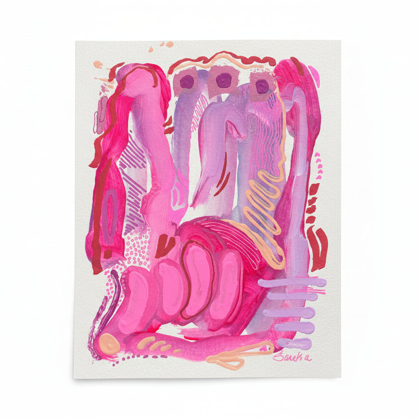 Abstract painting on paper by Sareka Unique in Ann Arbor Michigan