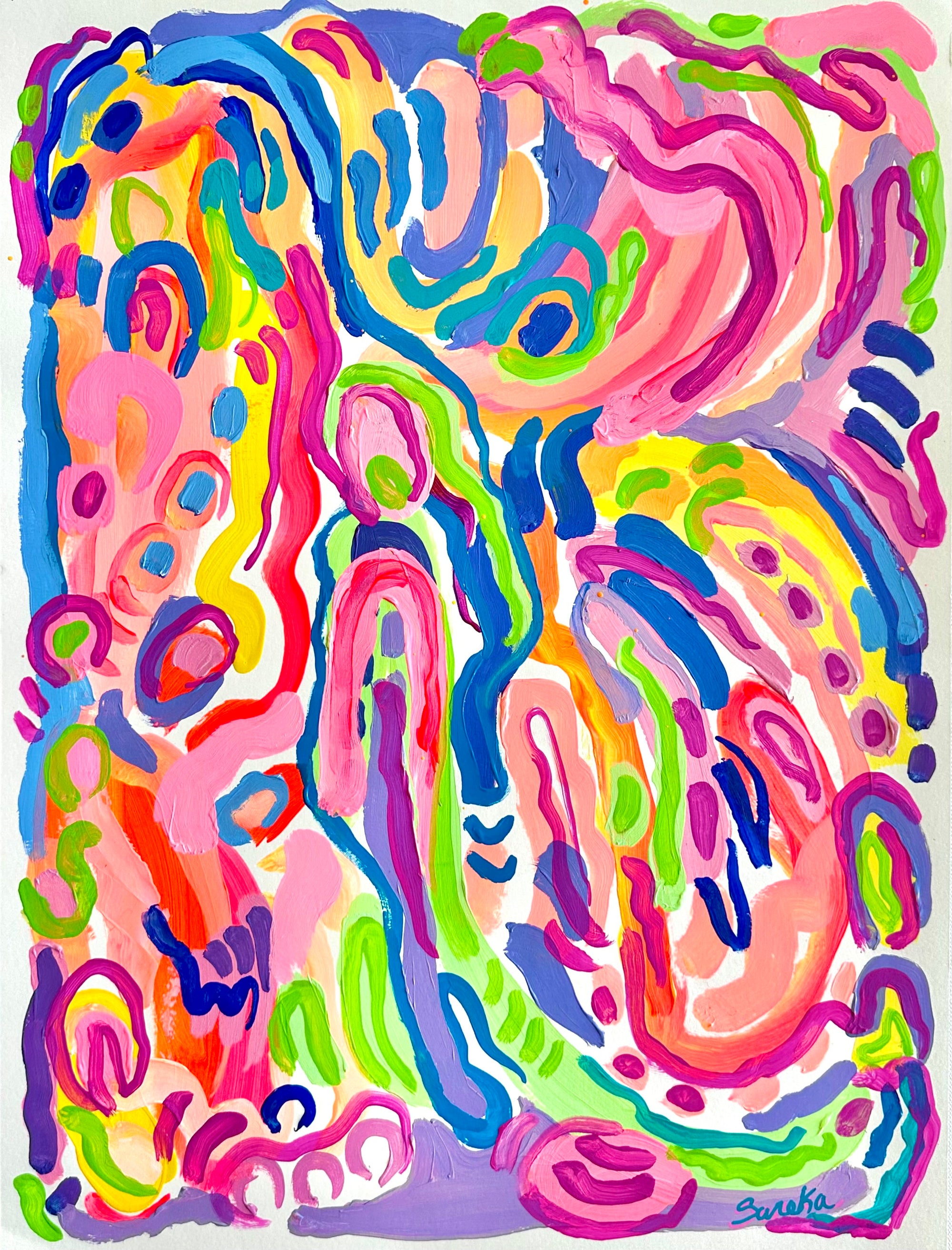 "Winged" 18x24" Original Painting on Paper