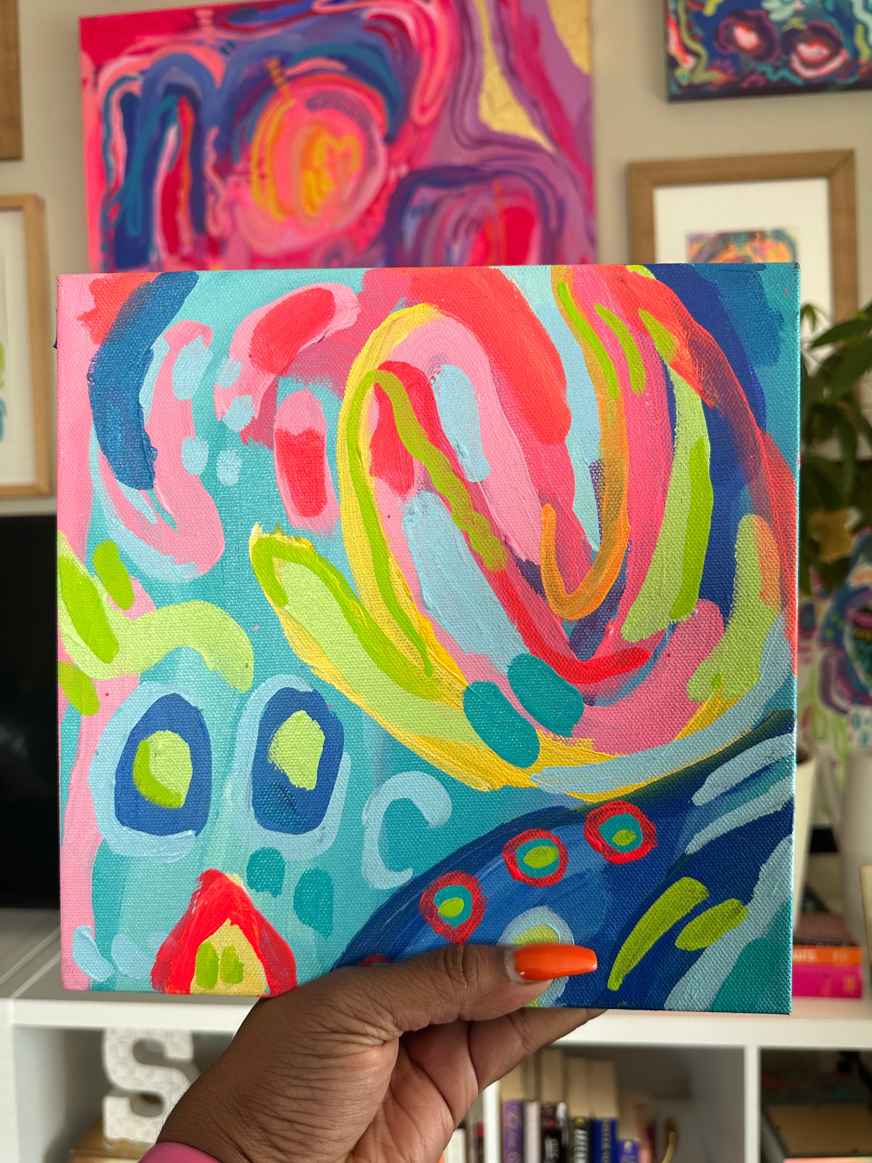 “Head in the Clouds” 10 x 10” Original Painting on Canvas