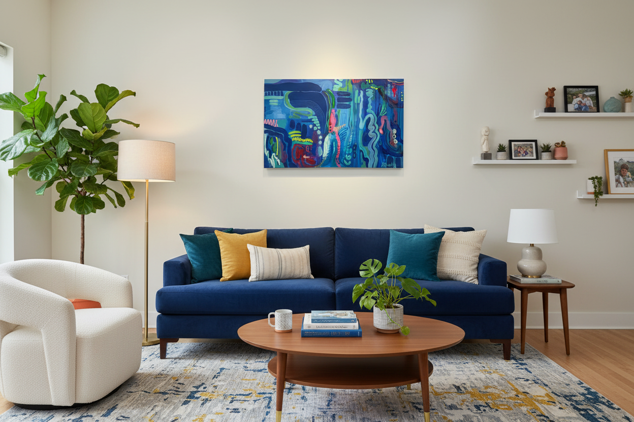“Feeling Blue" 30 x 48” Original Painting on Canvas