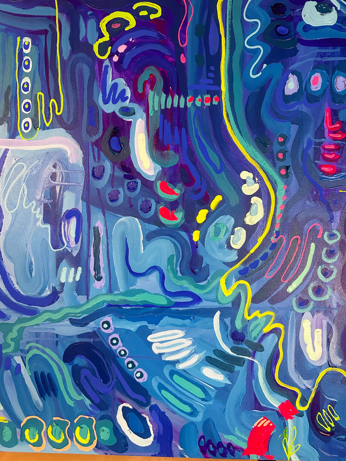 “Blue Symphony" 30 x 48” Original Painting on Canvas