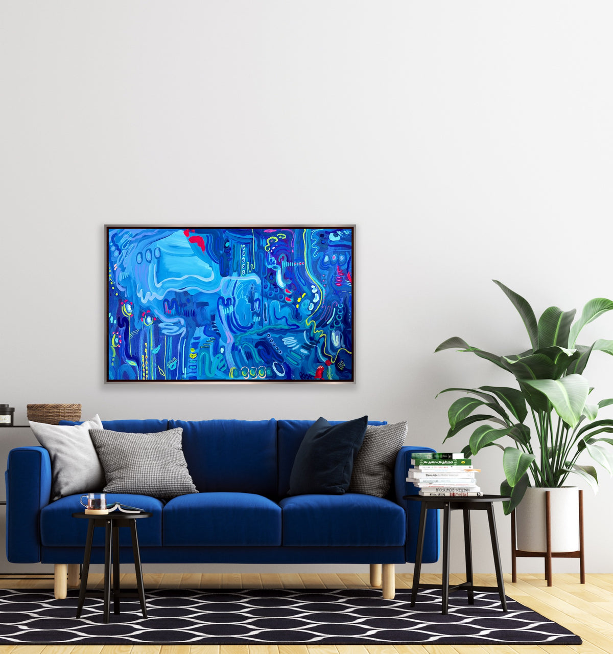 “Blue Symphony" 30 x 48” Original Painting on Canvas