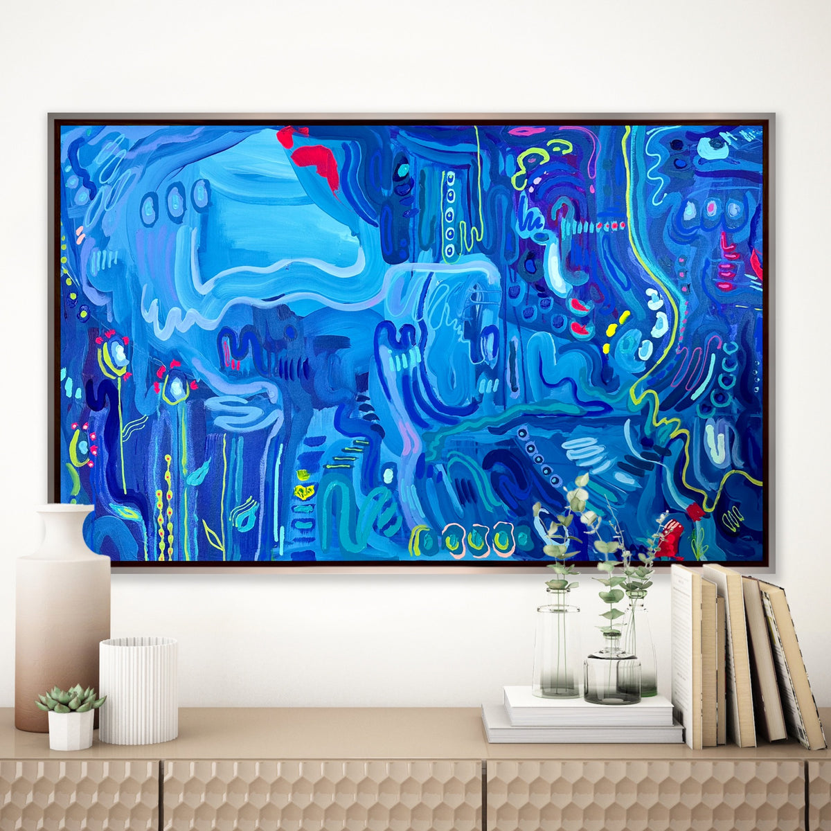 “Blue Symphony" 30 x 48” Original Painting on Canvas