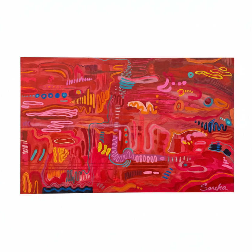 “Girl On Fire" 30 x 48” Original Painting on Canvas