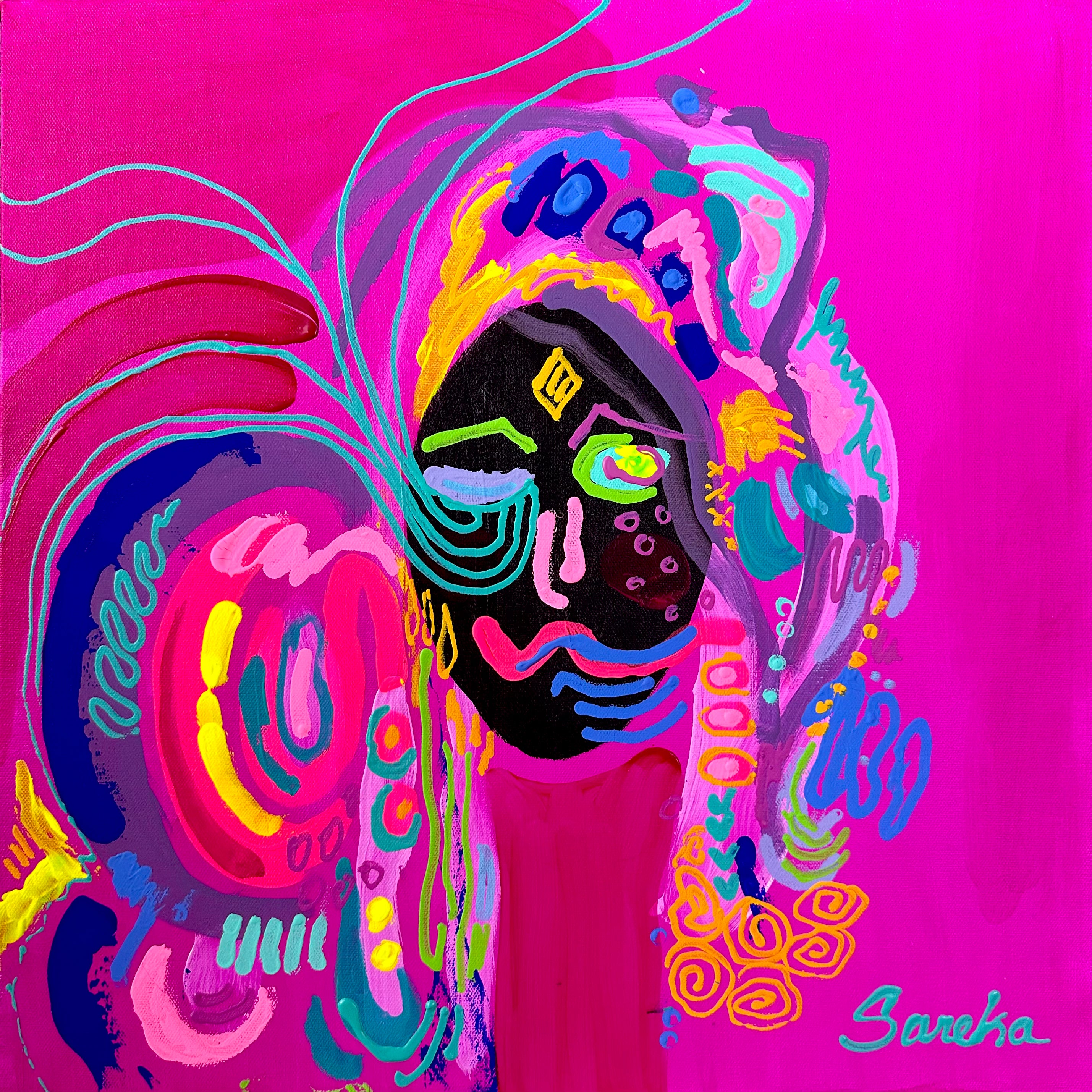 Perfectly Unique 9 of 27  "Alizia" 20x20" Original Painting on Canvas