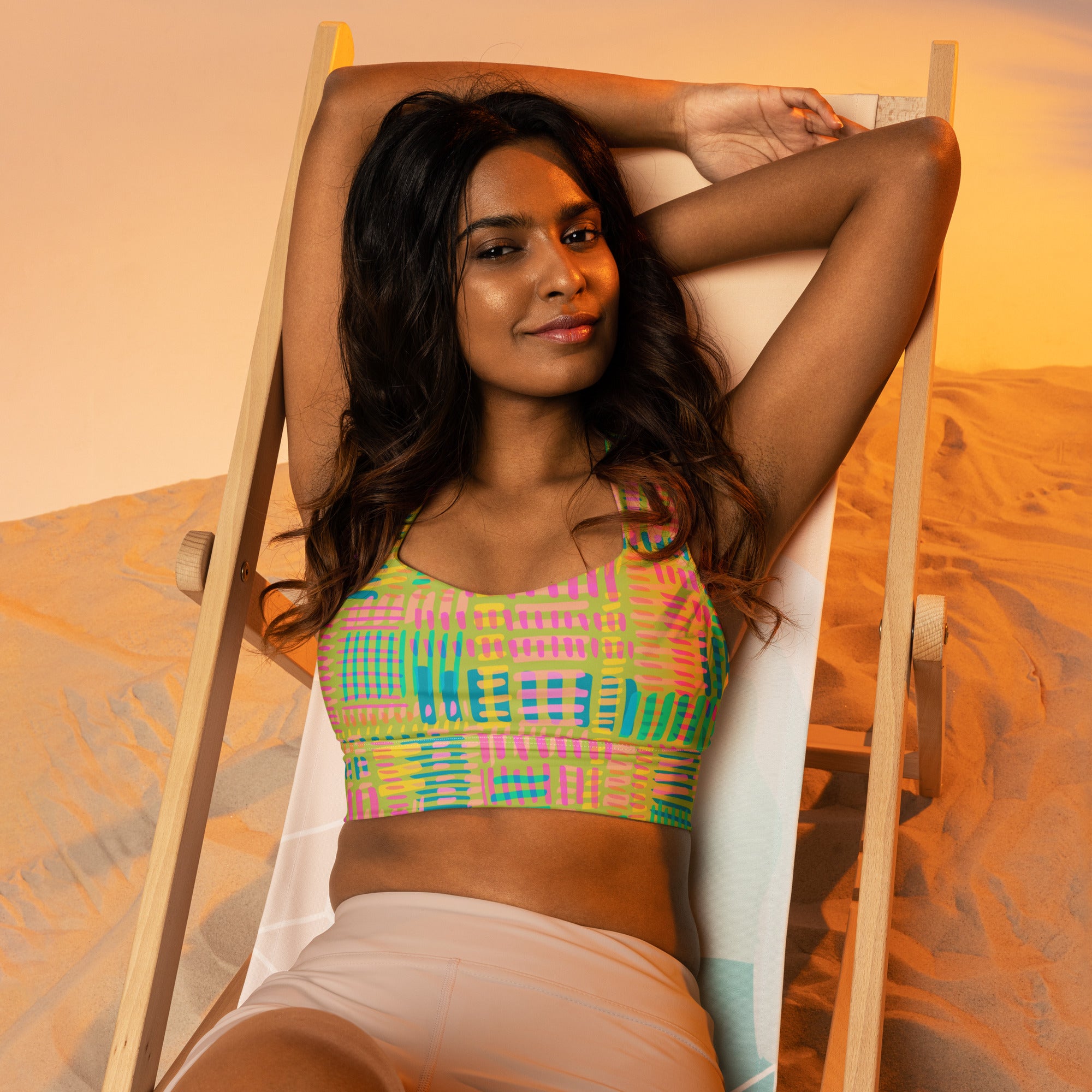 Positive Vibes Longline Sports Bra