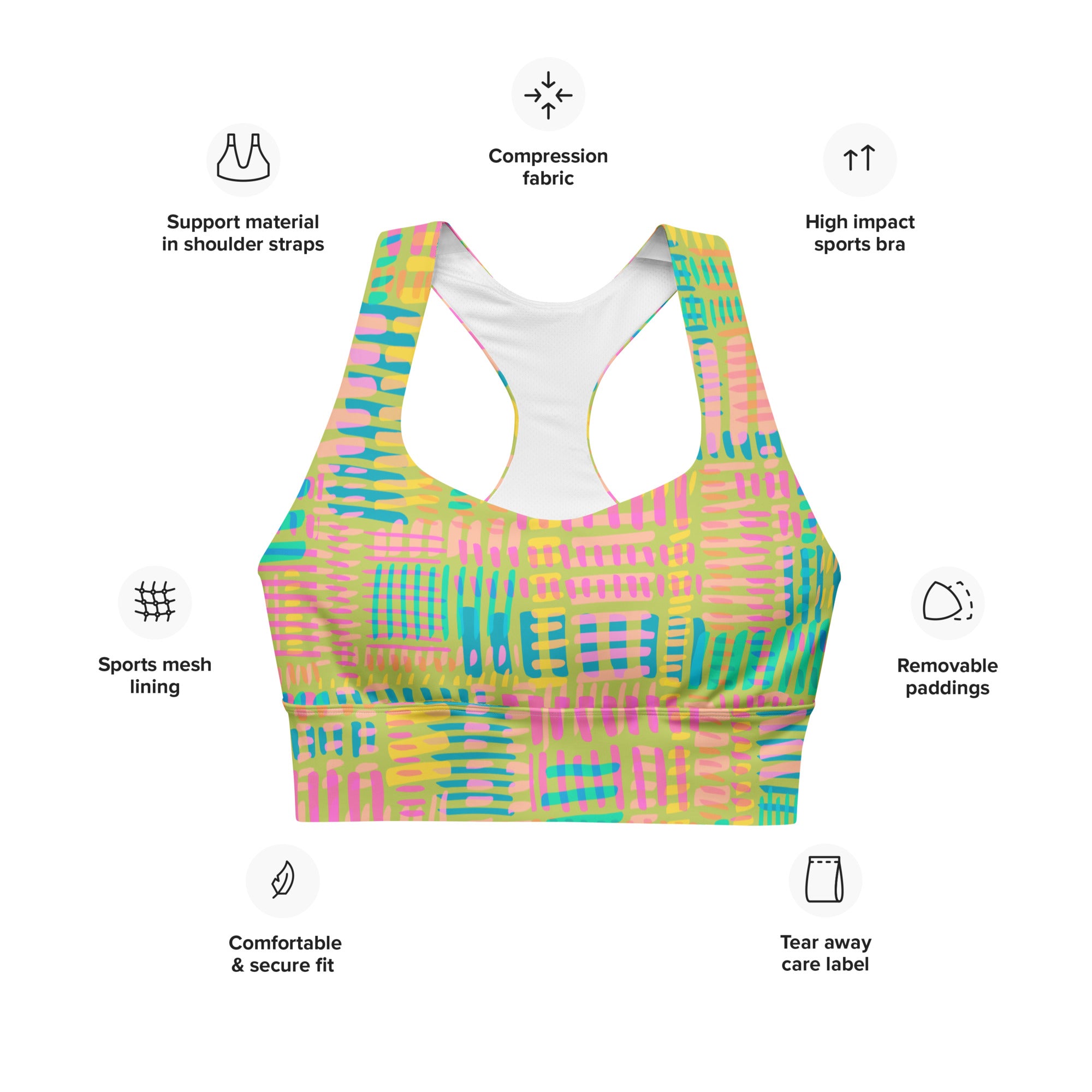 Positive Vibes Longline Sports Bra