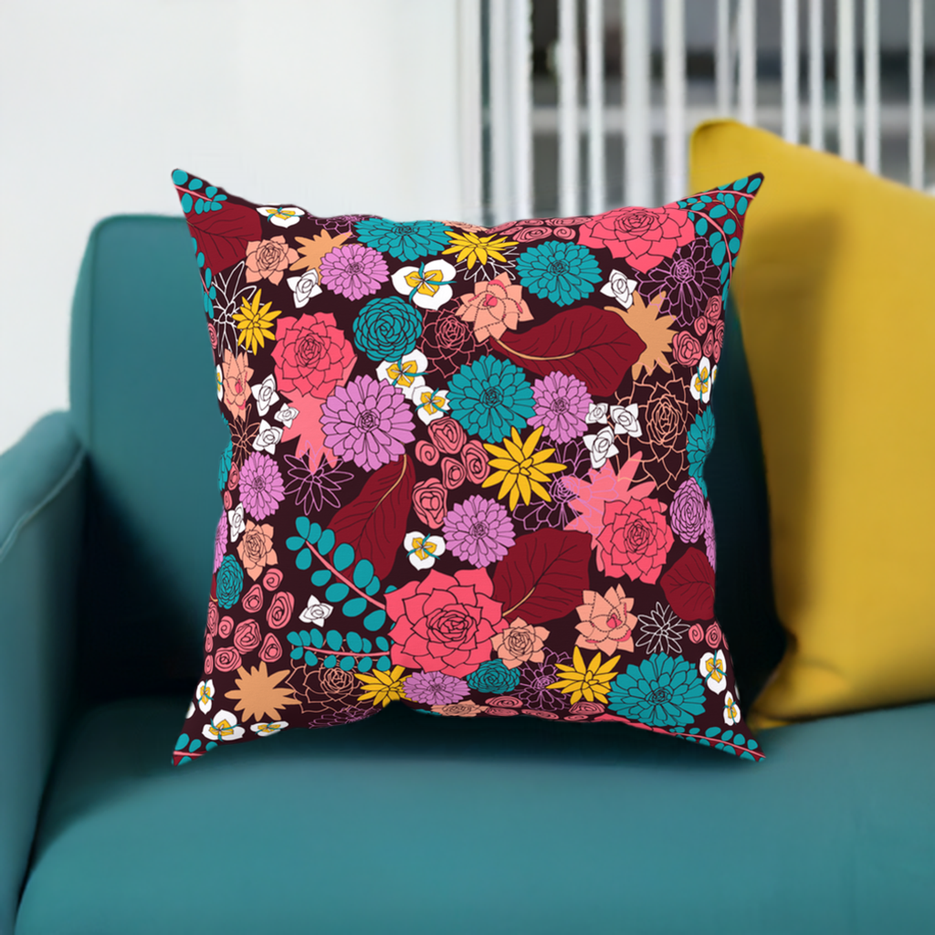 Succulent Garden Throw Pillow