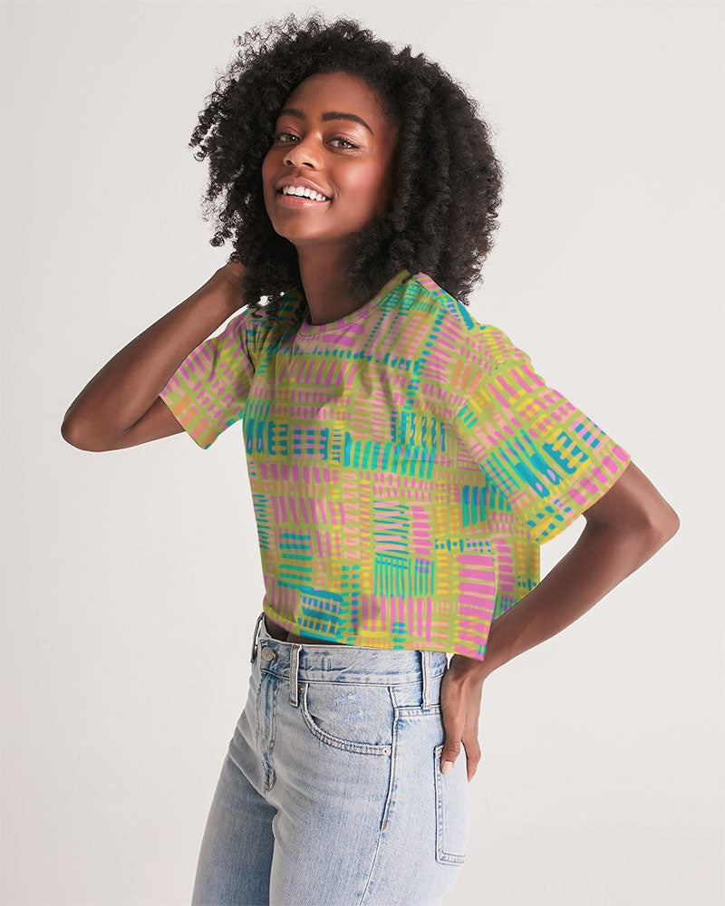 Positive Vibes Women's Lounge Cropped Tee