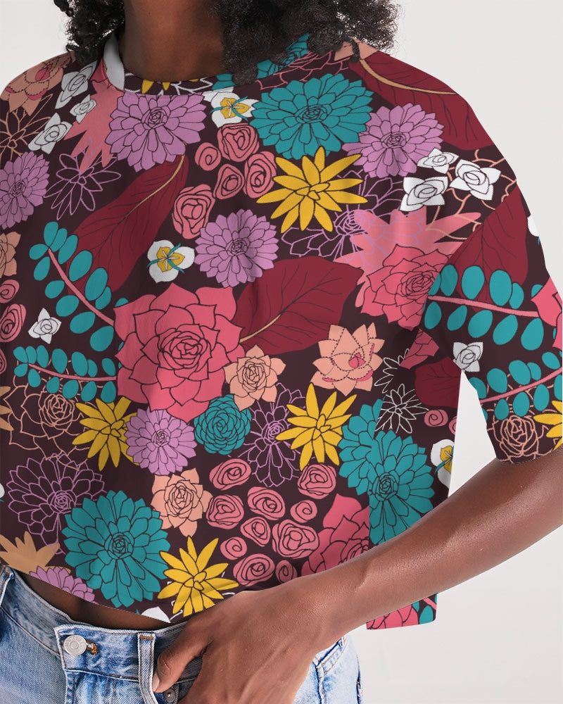 Succulent Garden Women's Lounge Cropped Tee