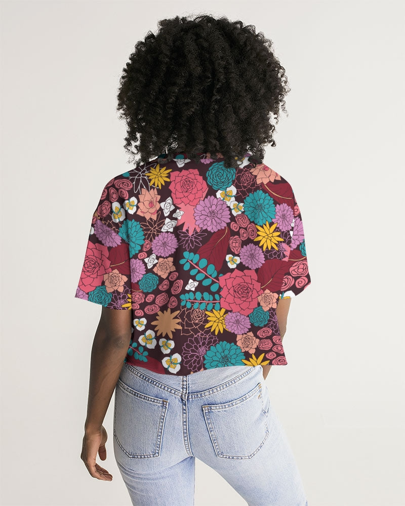 Succulent Garden Women's Lounge Cropped Tee