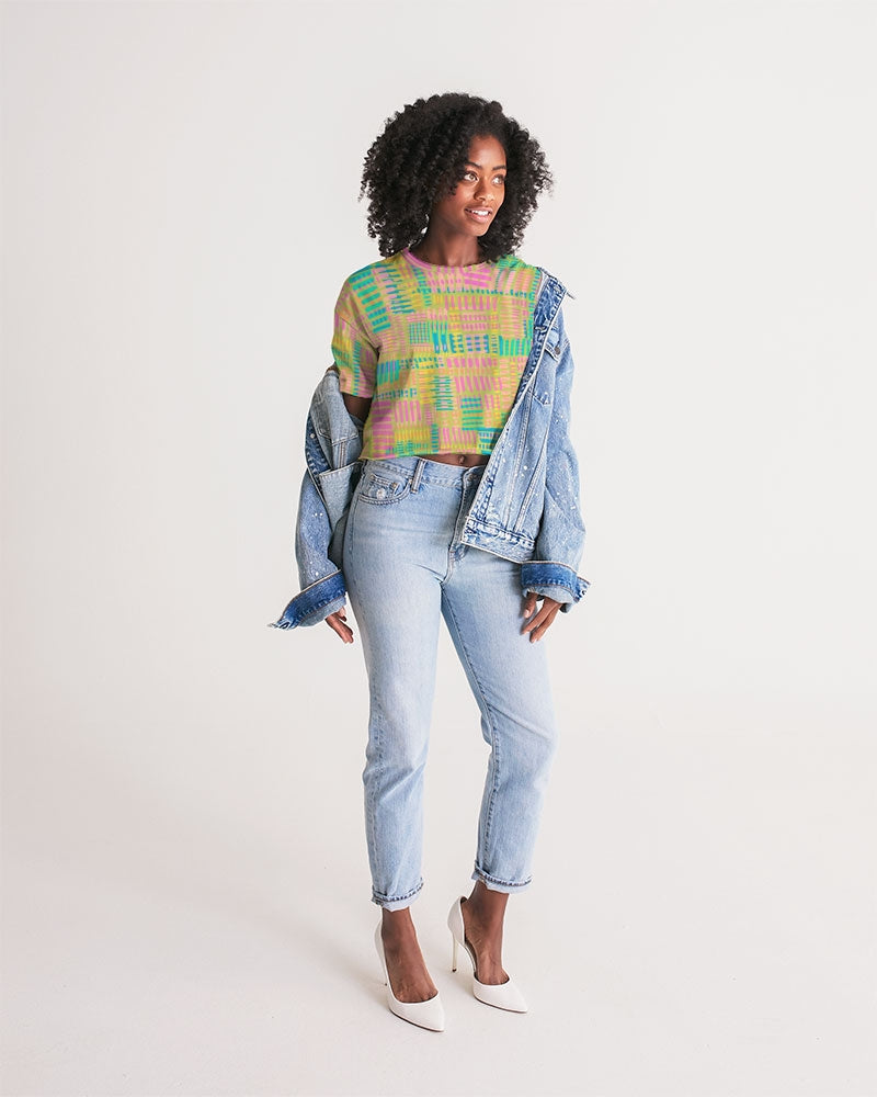 Positive Vibes Women's Lounge Cropped Tee
