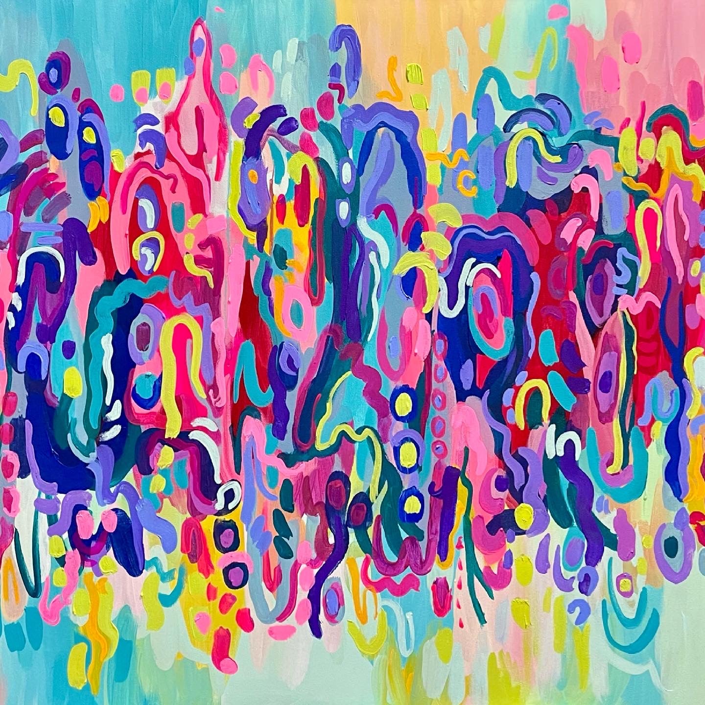 "Dancing Between the Lines" 30x48" Original Painting on Canvas