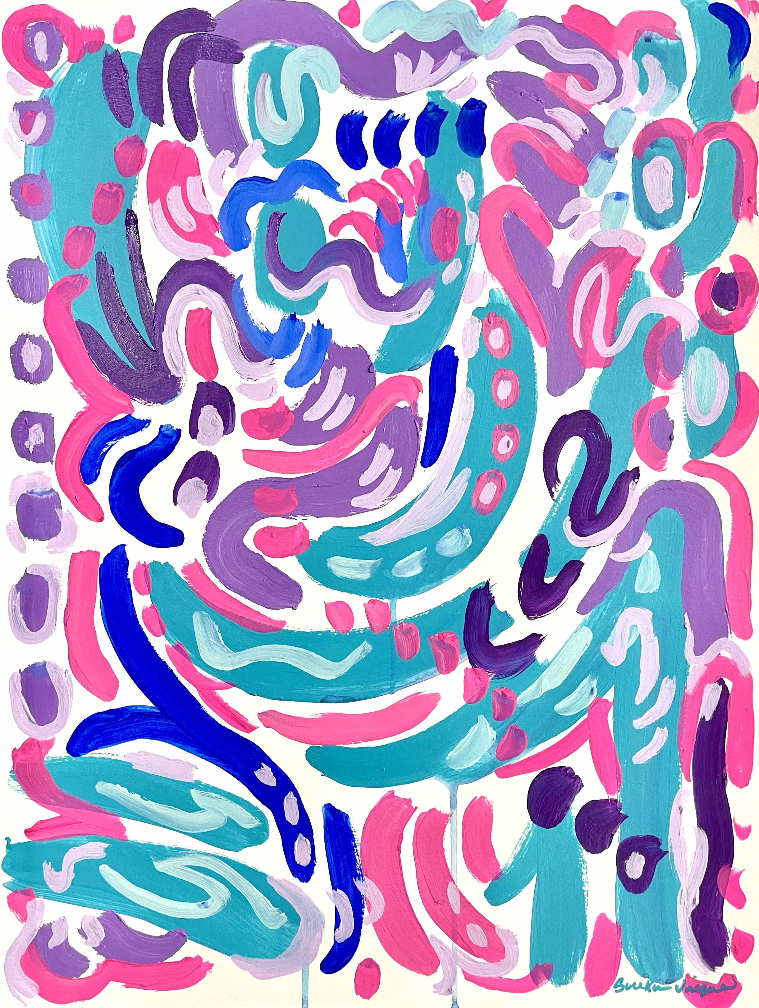 "Cotton Candy Land" 18x24" Original Painting on Paper