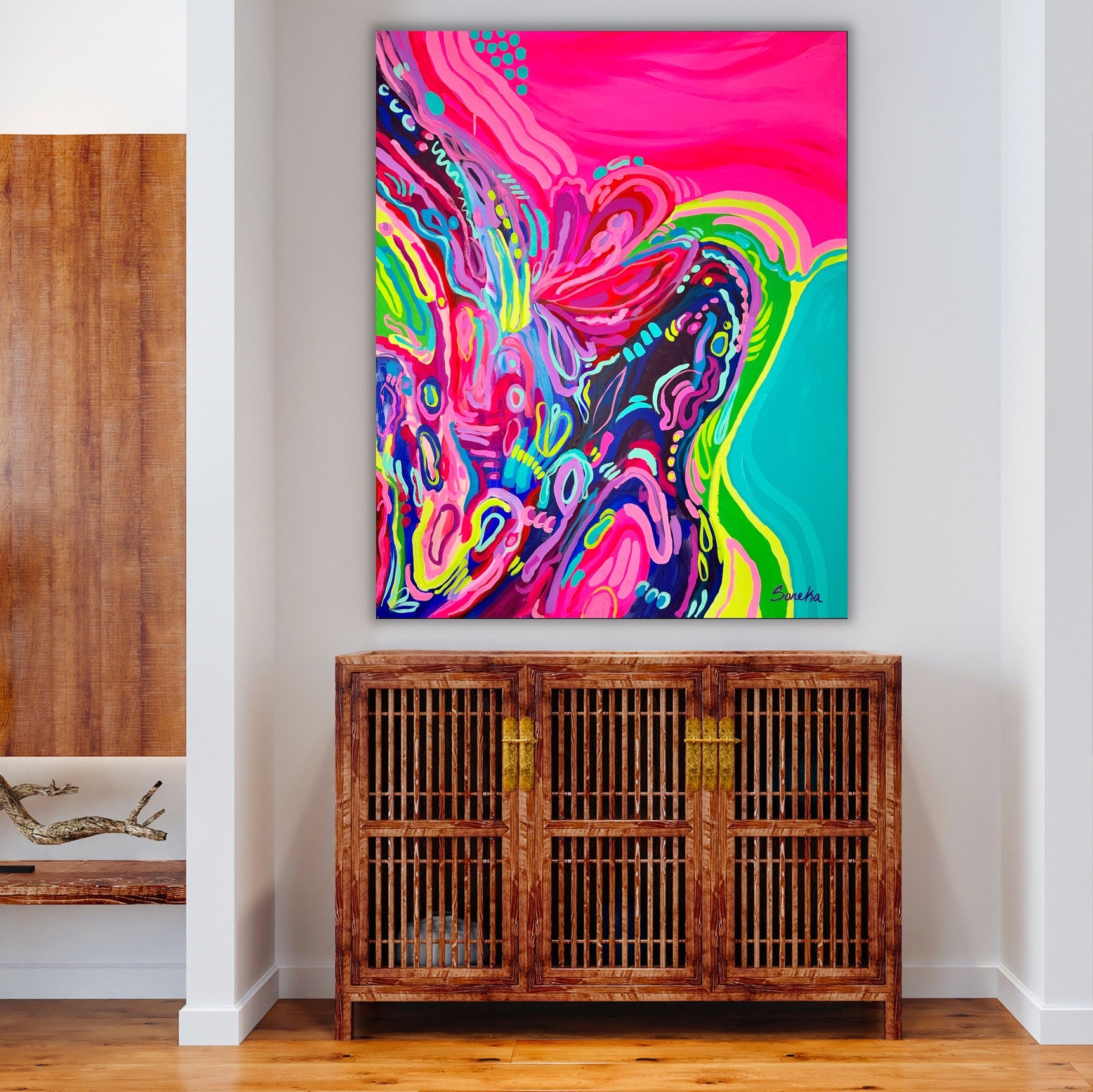 "You Give Me Butterflies" - 48 x 60" Original Painting on Canvas