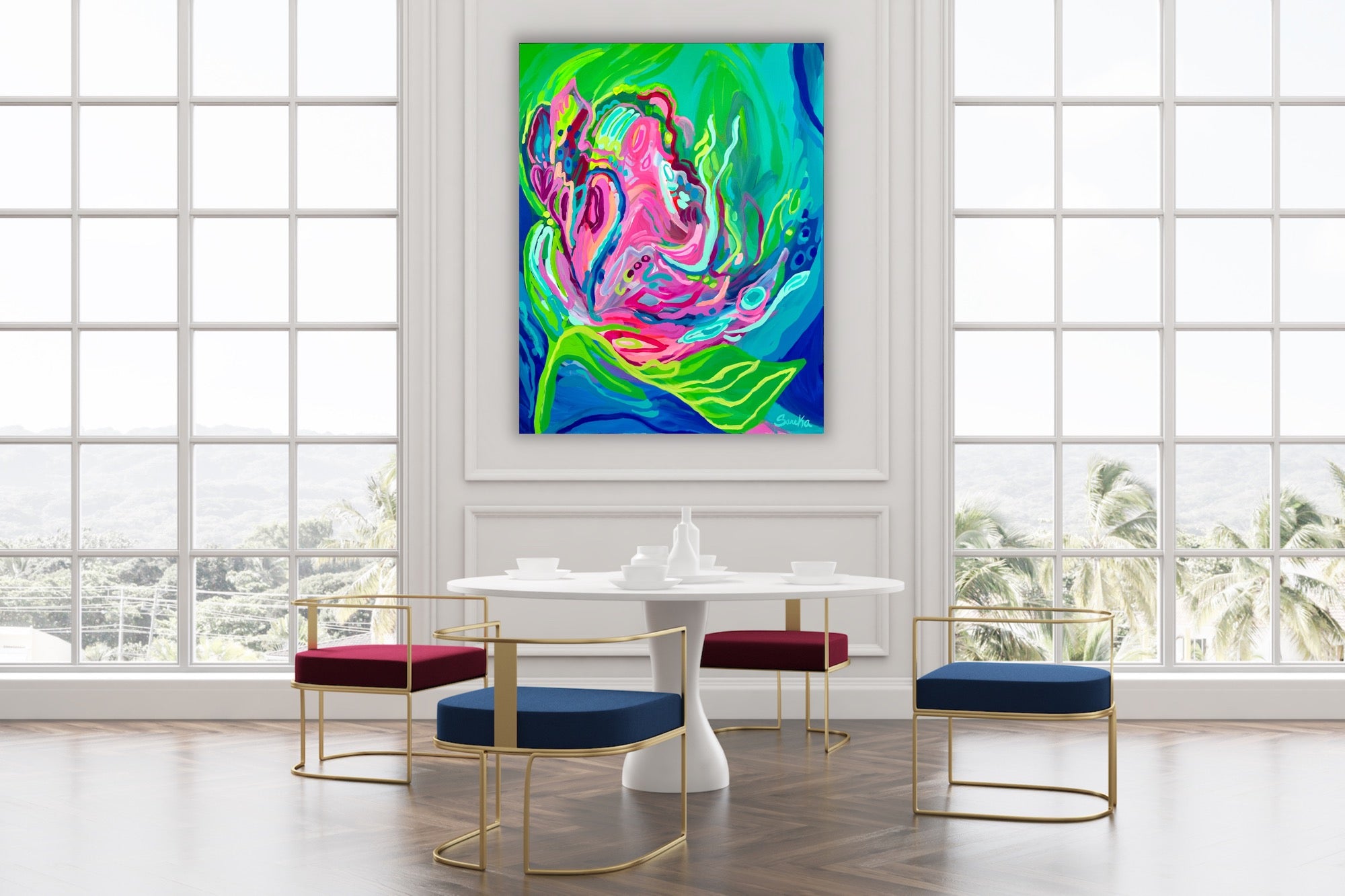 "Infinite Bloom" - 48 x 60" Original Painting on Canvas