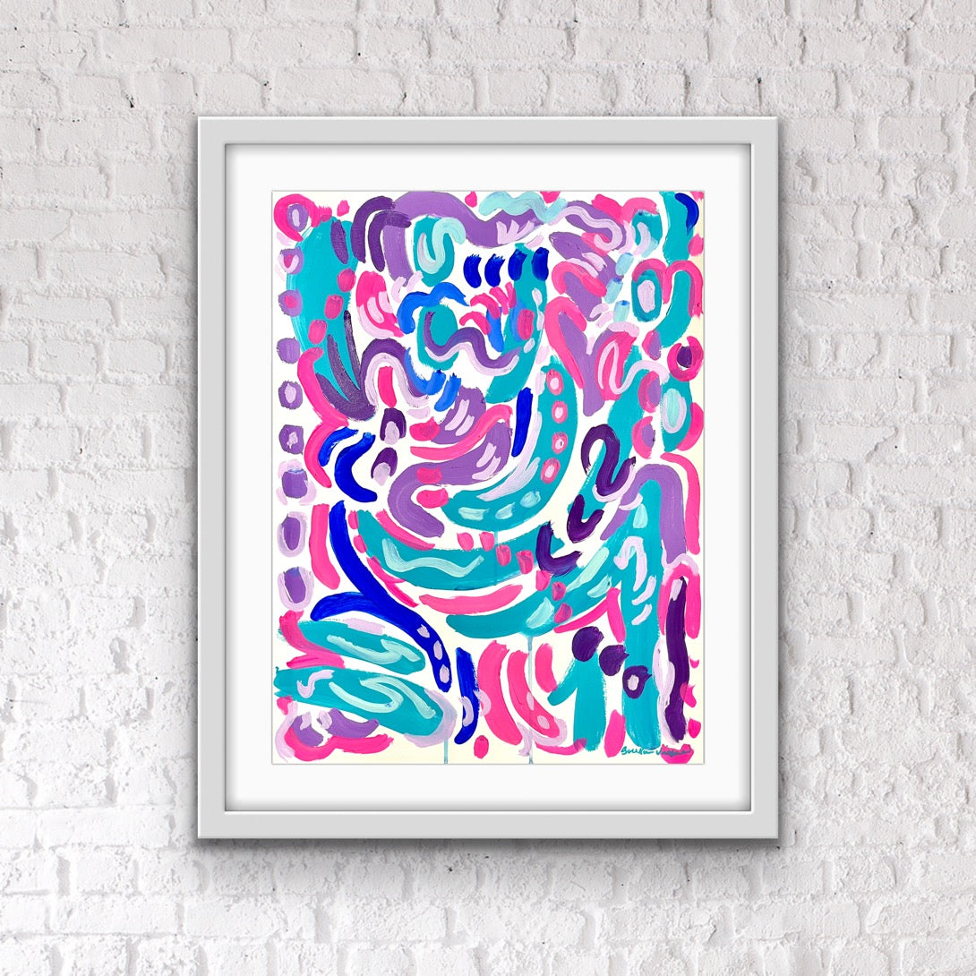 "Cotton Candy Land" 18x24" Original Painting on Paper