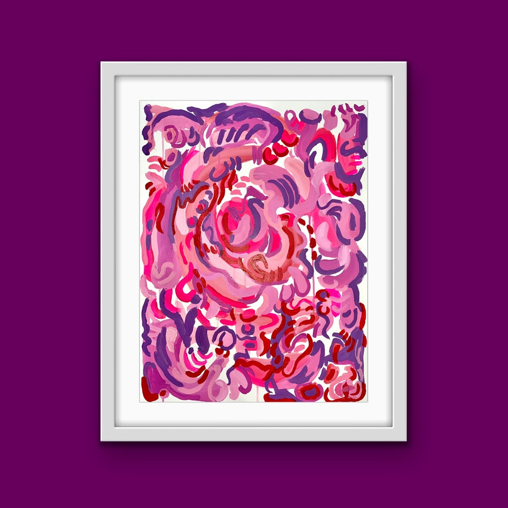 "Wrapped in Petals" 18x24" Original Painting on Paper