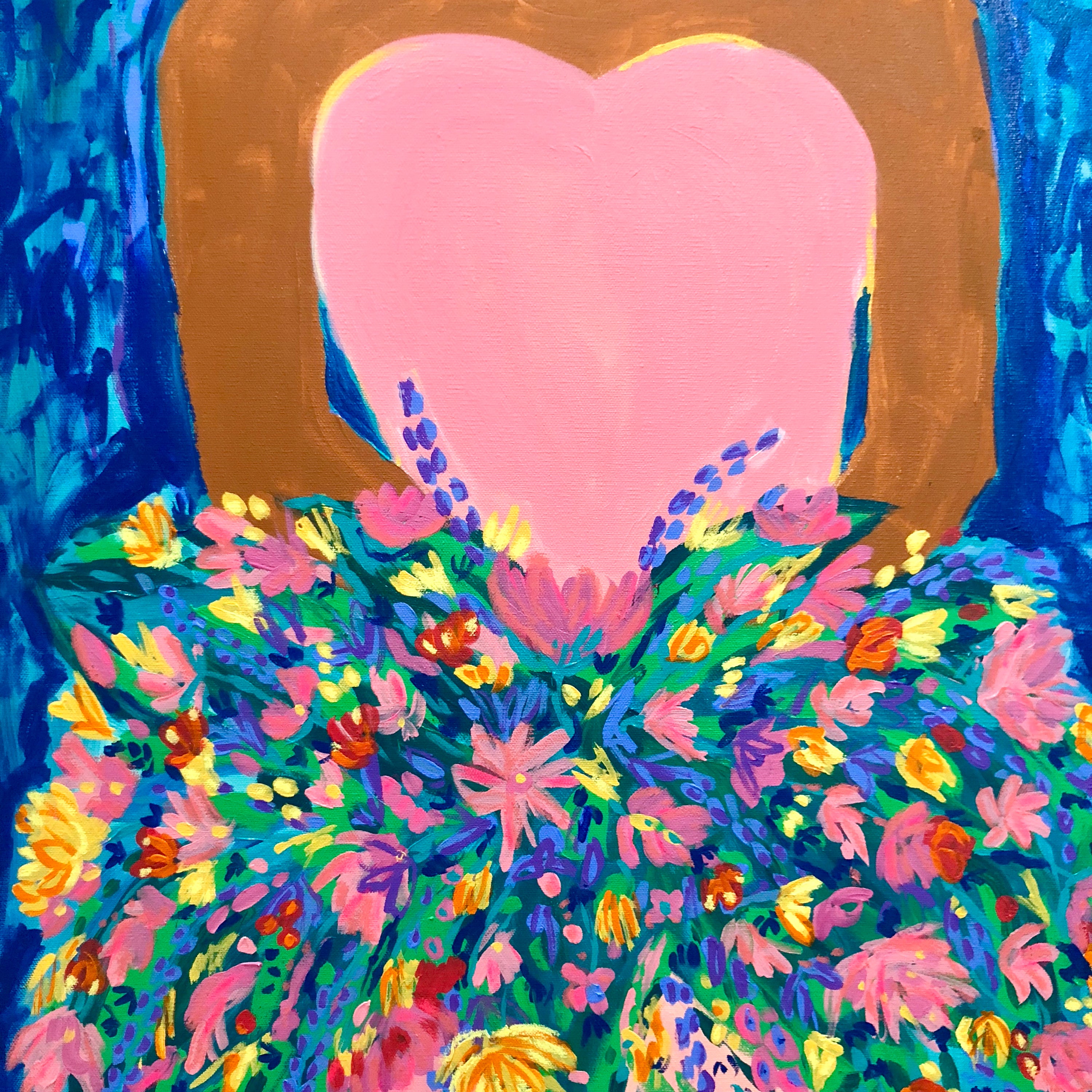 "Bring her Flowers" - 24 x 24 Original Painting on Canvas