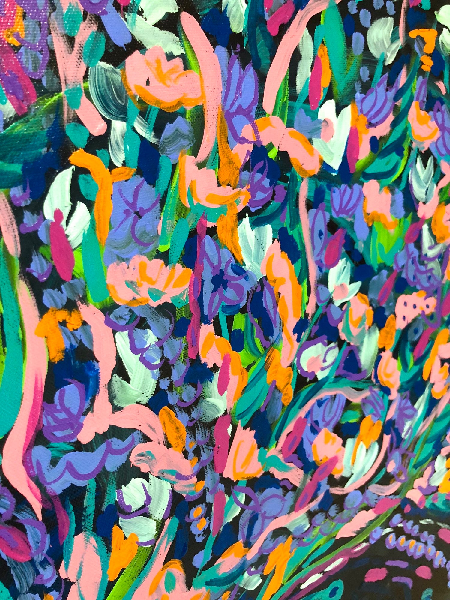 "Midnight Bouquet" - 16 x 20 Original Painting on Canvas