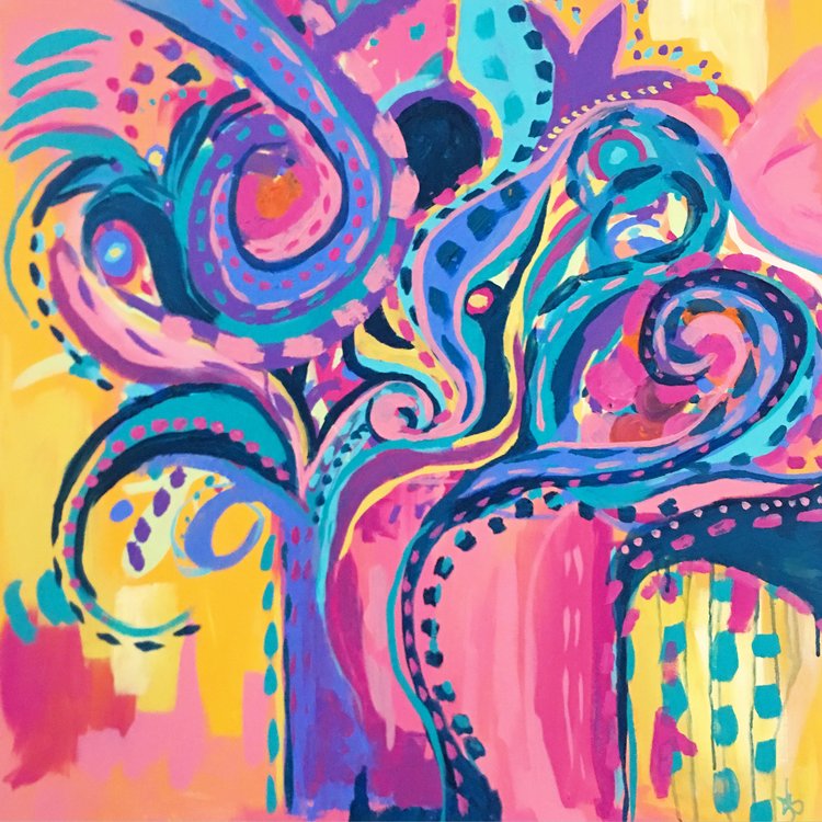 "Decorate Your Soul" - 30 x 30" Original Painting on Canvas