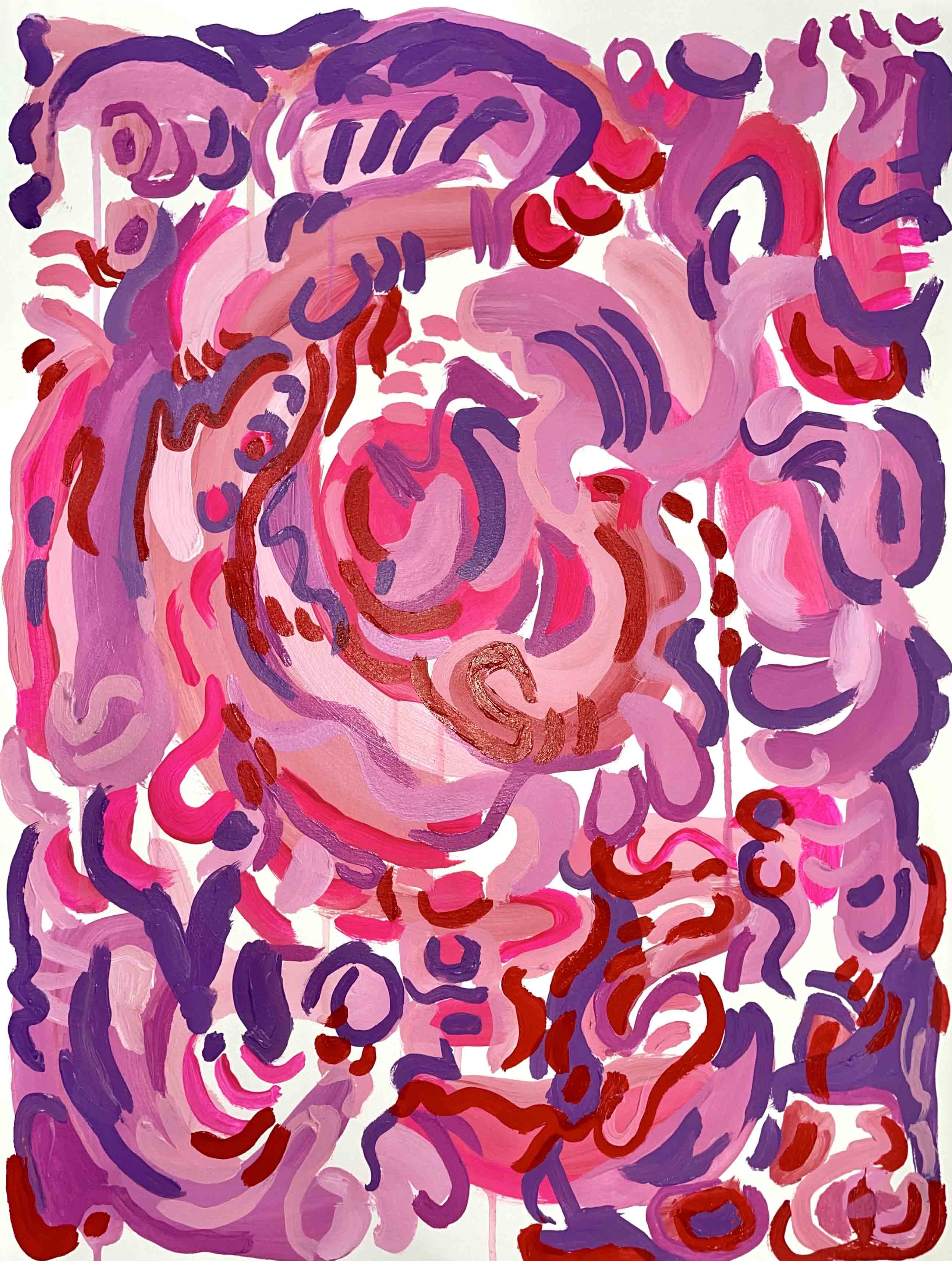 "Wrapped in Petals" 18x24" Original Painting on Paper