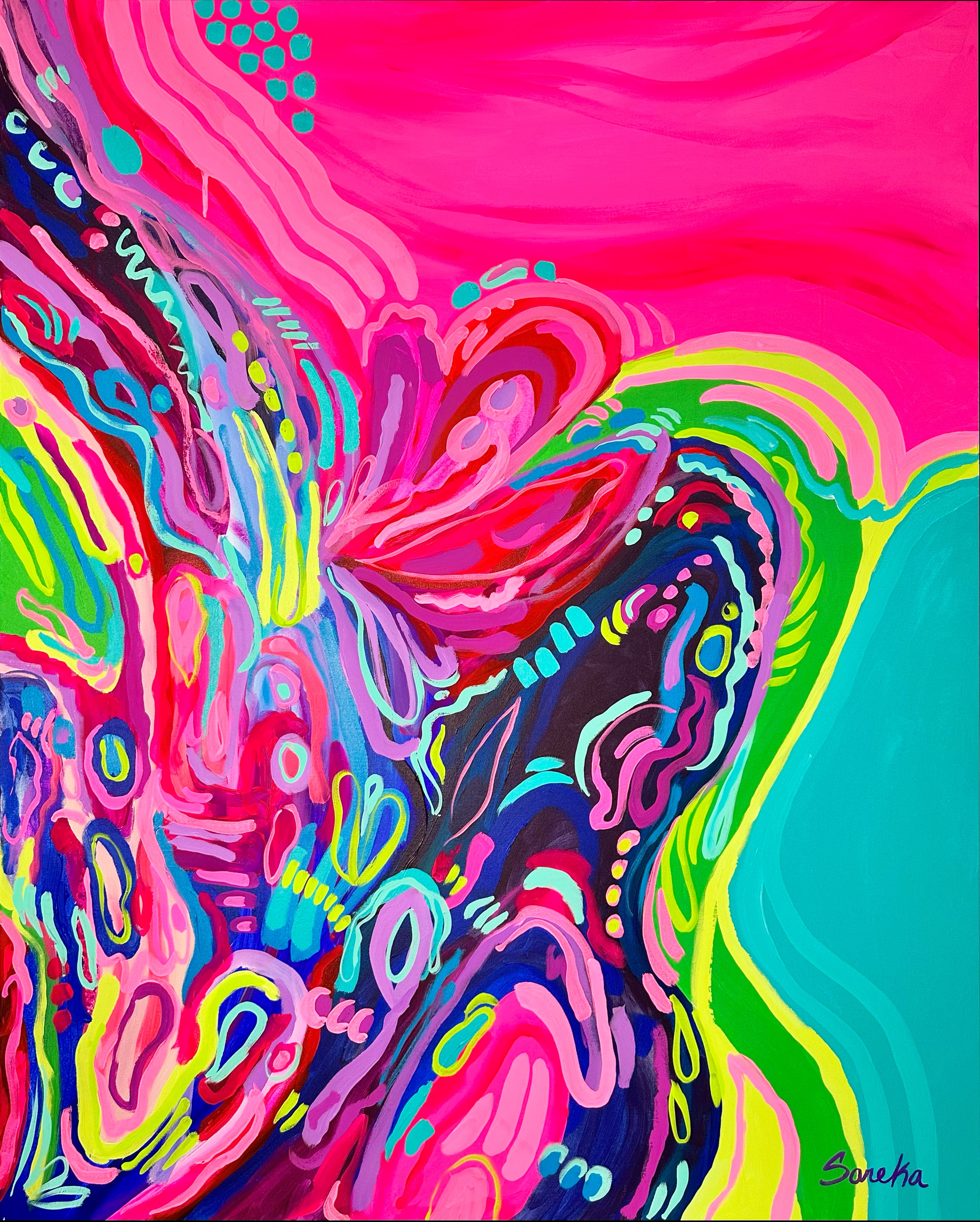 "You Give Me Butterflies" - 48 x 60" Original Painting on Canvas