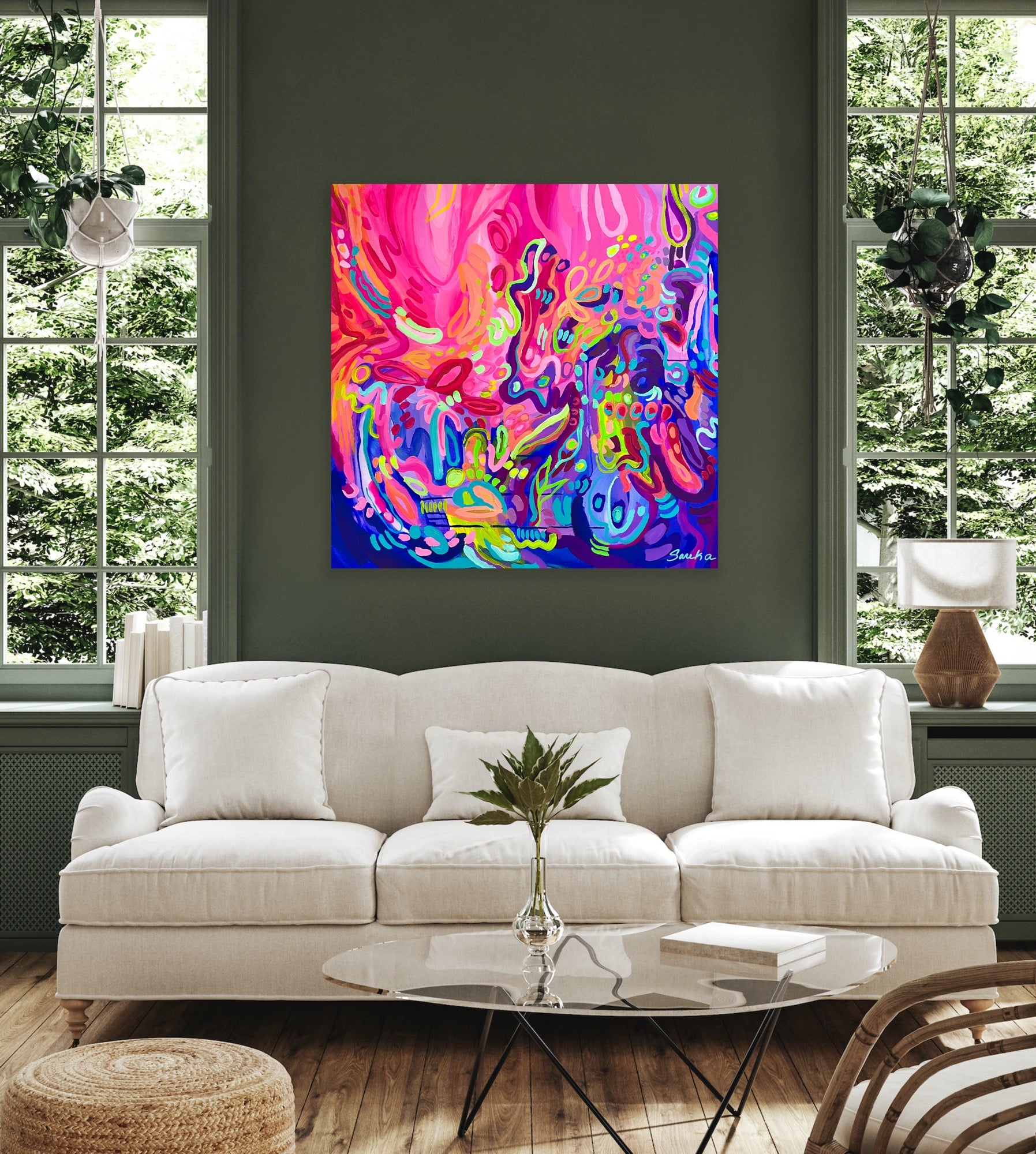 "Soul Desires" - 36 x 36" Original Painting on Canvas