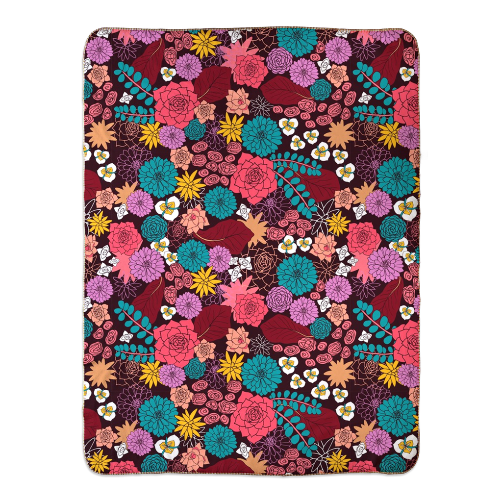 Succulent Garden Fleece Sherpa Blankets