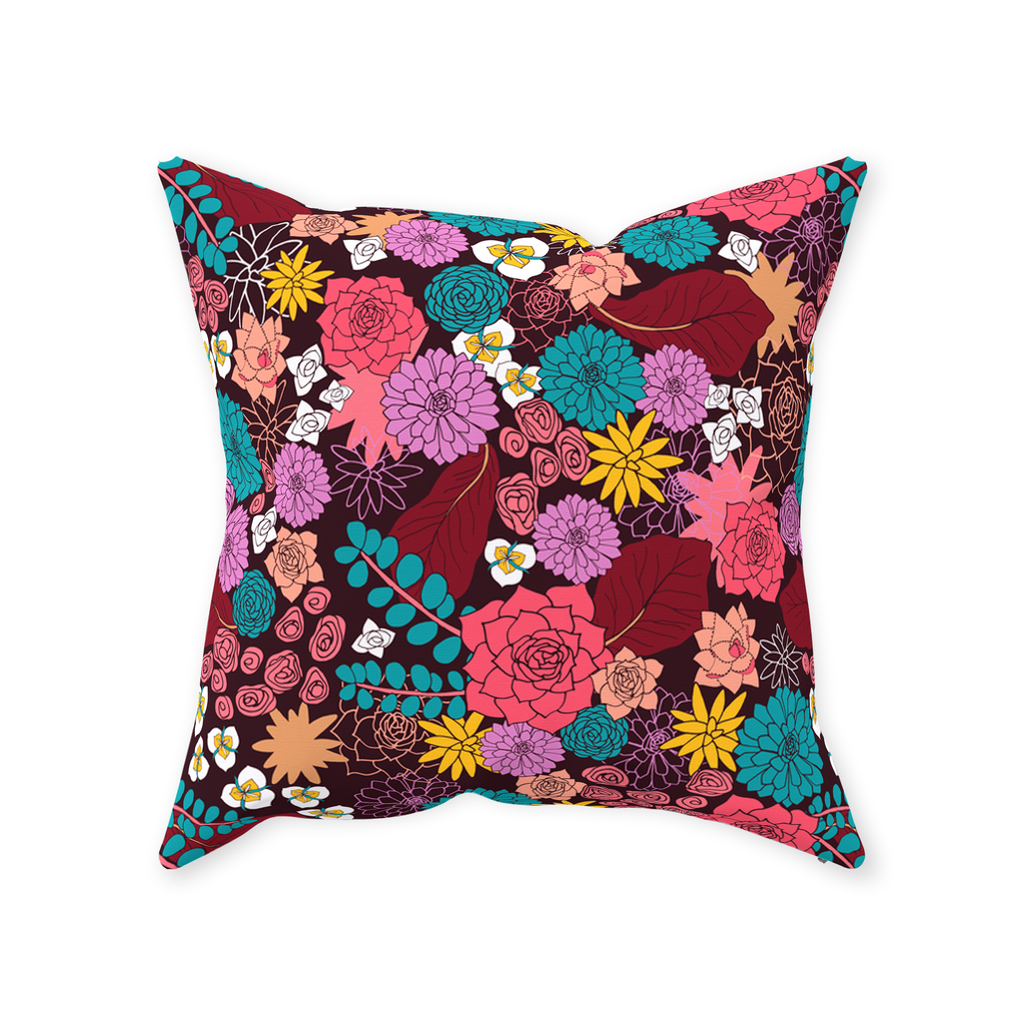 Succulent Garden Throw Pillow